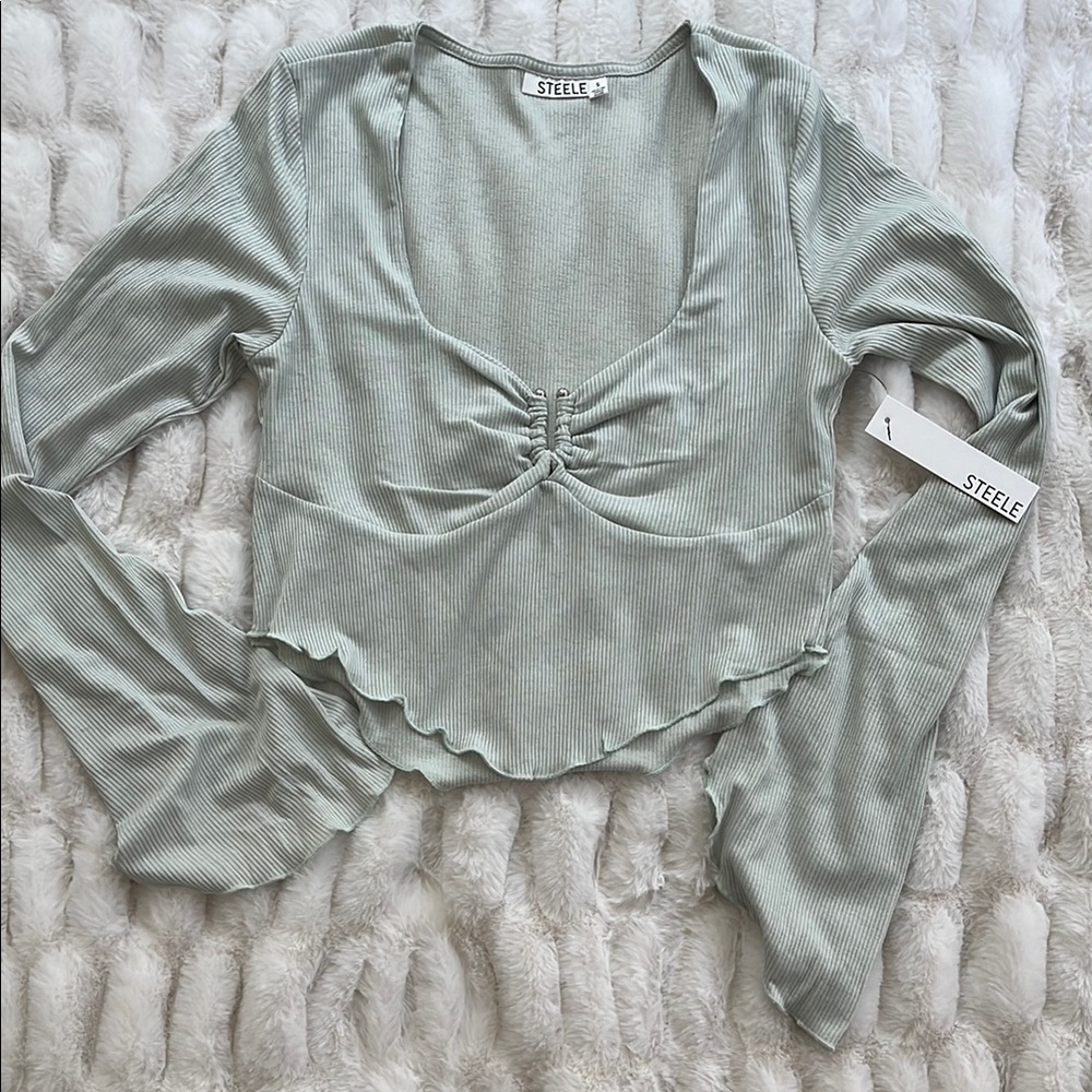 Steele Sage Green Cropped Top